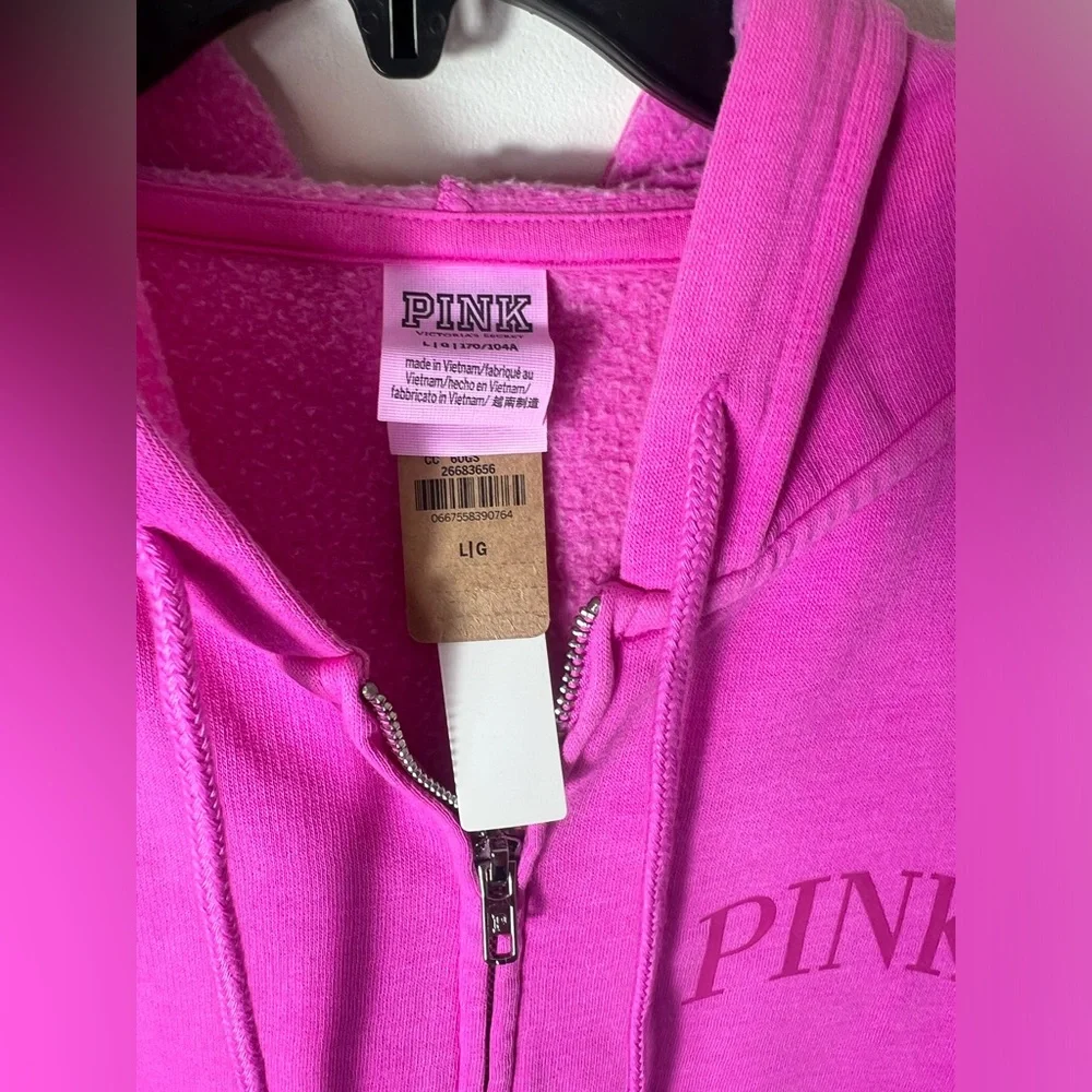 Victoria Secret Pink Berry Fleece ZipUp Everyday Hoodie - Picture 3 of 5